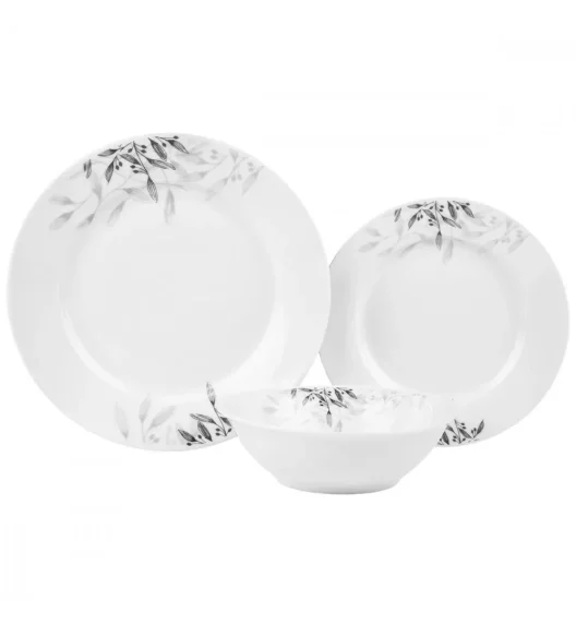 PRIMA DECO Komplet obiadowy 18 el dla 6 os NATURA / okrągły / porcelana