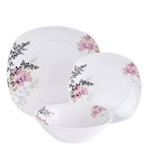 PRIMA DECO Komplet obiadowy 18 el 6 os Azalia kwadrat