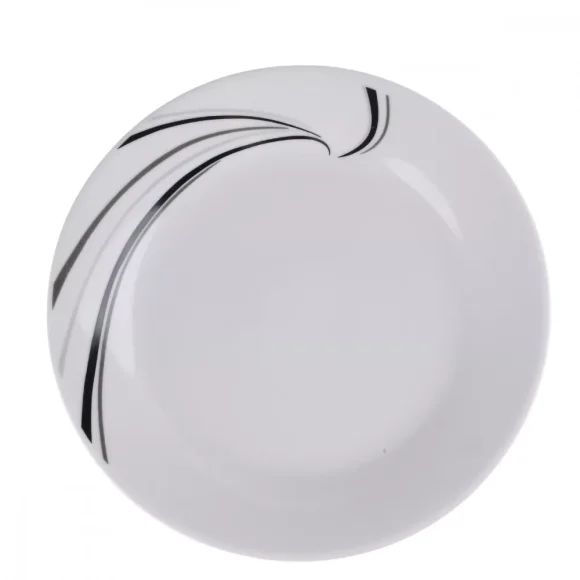 PRIMA DECO Komplet obiadowy 18 el 6 os Czarna mozaika okrągły