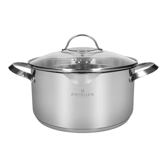 ZWIEGER VERON Komplet garnków 6 el z pokrywkami 20, 22, 24 cm + Patelnie 20, 24, 28 cm + Pokrywki szklane
