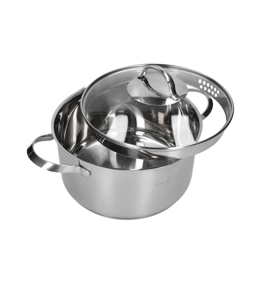 ZWIEGER VERON Komplet garnków 6 el z pokrywkami 20, 22, 24 cm + Patelnie 20, 24, 28 cm + Pokrywki szklane