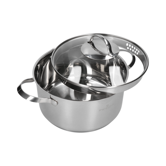 ZWIEGER VERON Komplet garnków 6 el z pokrywkami 20, 22, 24 cm + Patelnie 20, 24, 28 cm + Pokrywki szklane