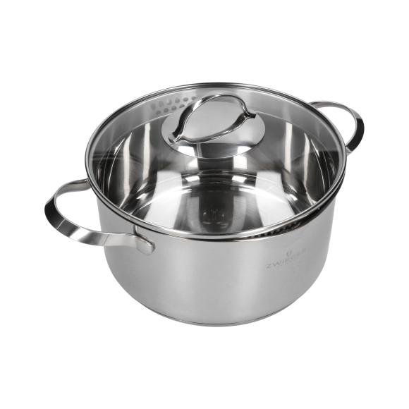 ZWIEGER VERON Komplet garnków 6 el z pokrywkami 20, 22, 24 cm + Patelnie 20, 24, 28 cm + Pokrywki szklane