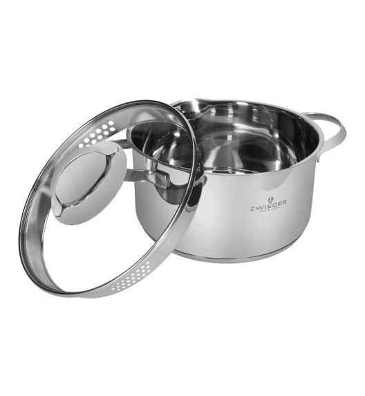 ZWIEGER VERON Komplet garnków 6 el z pokrywkami 20, 22, 24 cm + Patelnie 20, 24, 28 cm + Pokrywki szklane