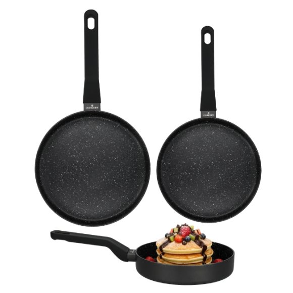 ZWIEGER VERON Komplet garnków 6 el z pokrywkami 20, 22, 24 cm + Patelnie 20, 24, 28 cm + Pokrywki szklane