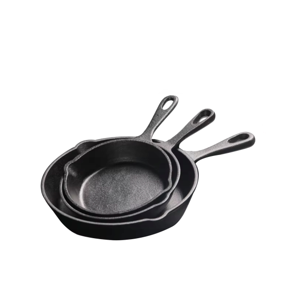 HAGE Komplet 3 Patelnie żeliwne 16/20/25,5 cm Cast Iron