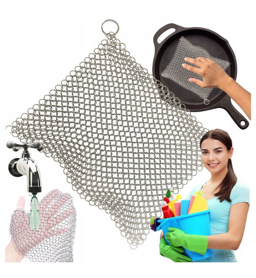 HAGE Czyścik metalowy kolczuga do żeliwa i stali 20 cm