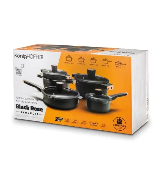 KONIGHOFFER BLACK ROSE KOMPLET GARNKÓW 10 EL / INDUKCJA