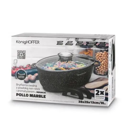 KONIGHOFFER POLLO BRYTFANNA Z AROMATYZEREM 8 L OWALNA /  ALUMINIUM