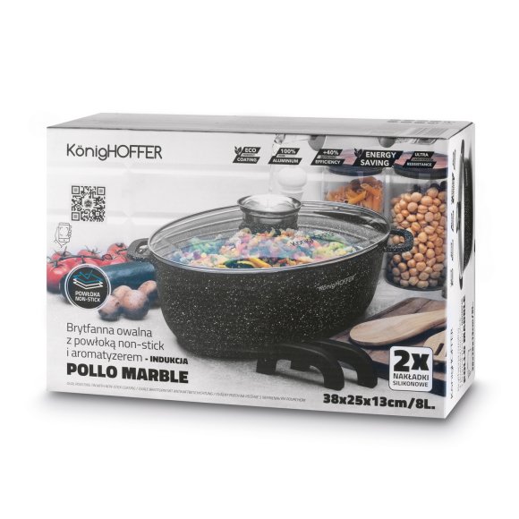 KONIGHOFFER POLLO BRYTFANNA Z AROMATYZEREM 8 L OWALNA /  ALUMINIUM