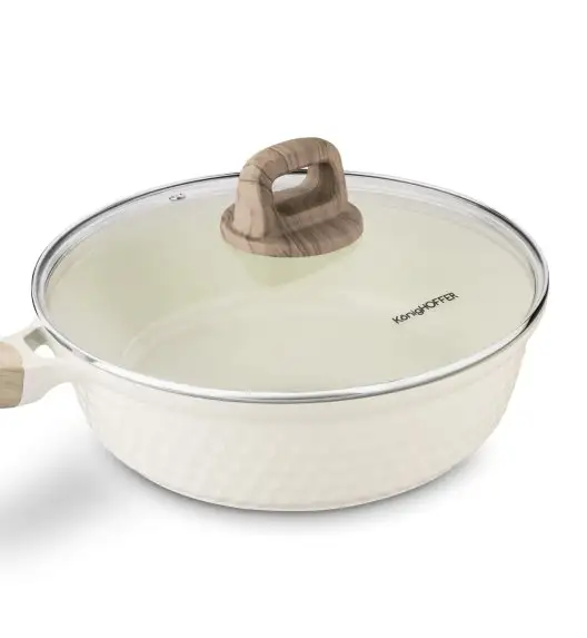 KONIGHOFFER ROSTI PATELNIA 28 CM Z POKRYWKĄ KREMOWA / INDUKCJA