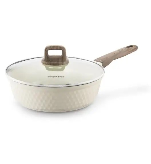 KONIGHOFFER ROSTI PATELNIA 28 CM Z POKRYWKĄ KREMOWA / INDUKCJA