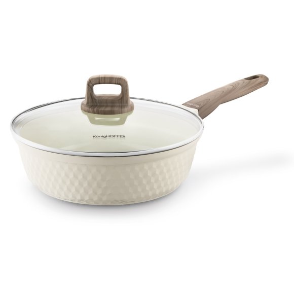 KONIGHOFFER ROSTI PATELNIA 28 CM Z POKRYWKĄ KREMOWA / INDUKCJA