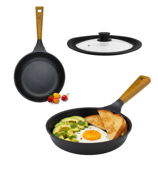GERLACH NATUR Patelnia 20 cm z powłoką ceramiczną + pokrywka silikonowa | ILAG® Non-Stick Xera Dur 2 