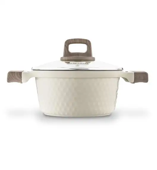 KONIGHOFFER ROSTI GARNEK 2,5 L Z POKRYWKĄ 20 CM KREMOWY / INDUKCJA