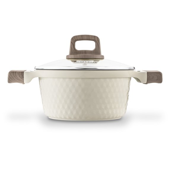 KONIGHOFFER ROSTI GARNEK 2,5 L Z POKRYWKĄ 20 CM KREMOWY / INDUKCJA