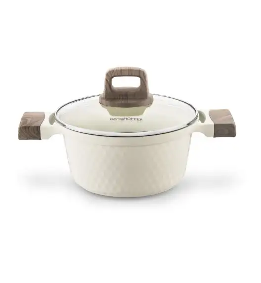 KONIGHOFFER ROSTI GARNEK 2,5 L Z POKRYWKĄ 20 CM KREMOWY / INDUKCJA