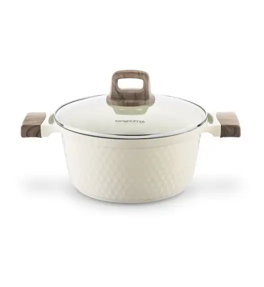 KONIGHOFFER ROSTI GARNEK 4,7 L Z POKRYWKĄ 24 CM KREMOWY / INDUKCJA