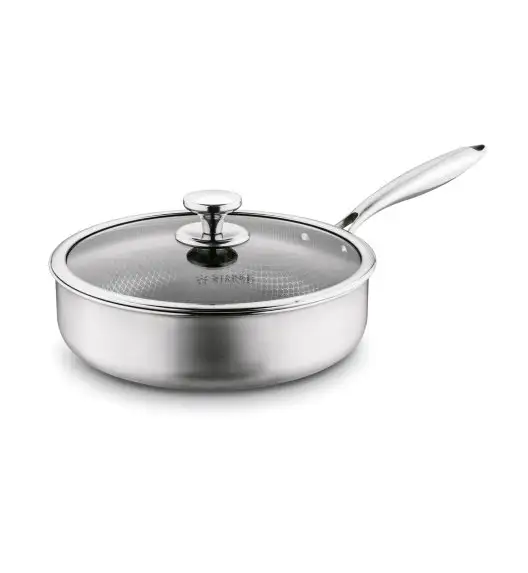 STARKE PRO LINESTA STEEL PATELNIA 28X8 CM Z POKRYWKĄ SREBRNA NIERDZEWNA