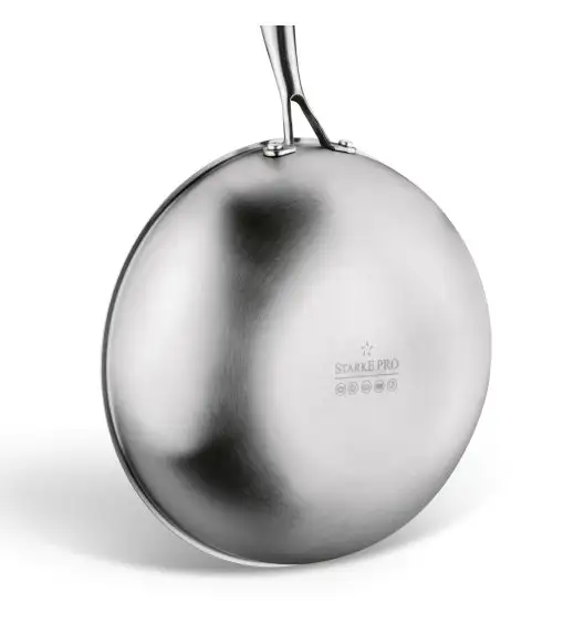 STARKE PRO LINESTA STEEL WOK 30X9 CM Z POKRYWKĄ SREBRNY NIERDZEWNY