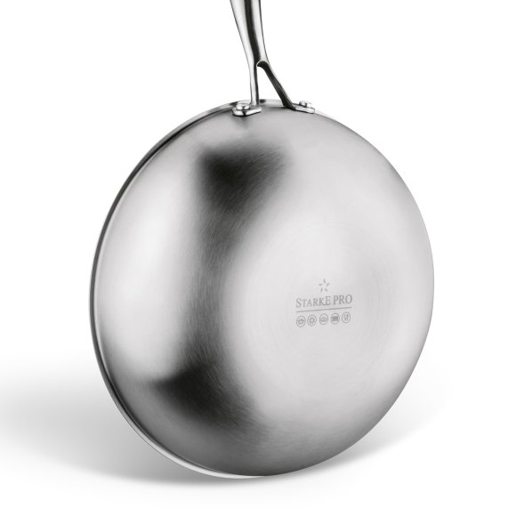 STARKE PRO LINESTA STEEL WOK 30X9 CM Z POKRYWKĄ SREBRNY NIERDZEWNY