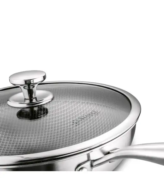STARKE PRO LINESTA STEEL WOK 30X9 CM Z POKRYWKĄ SREBRNY NIERDZEWNY