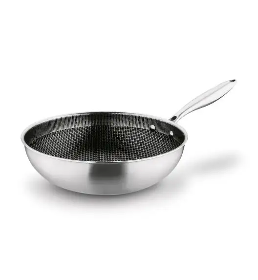 STARKE PRO LINESTA STEEL WOK 30X9 CM Z POKRYWKĄ SREBRNY NIERDZEWNY