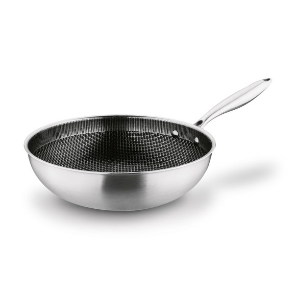 STARKE PRO LINESTA STEEL WOK 30X9 CM Z POKRYWKĄ SREBRNY NIERDZEWNY
