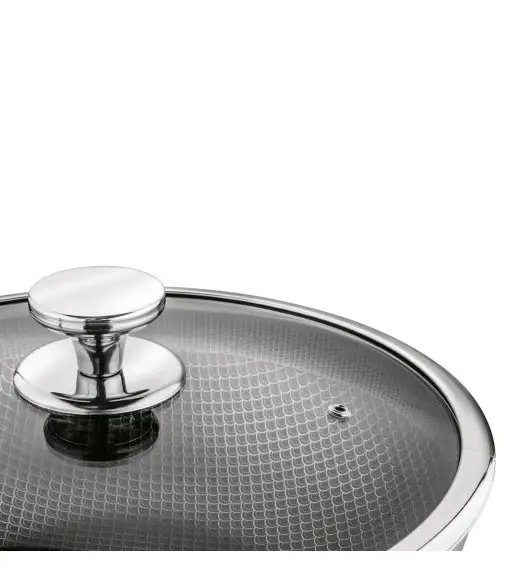 STARKE PRO LINESTA STEEL WOK 30X9 CM Z POKRYWKĄ SREBRNY NIERDZEWNY