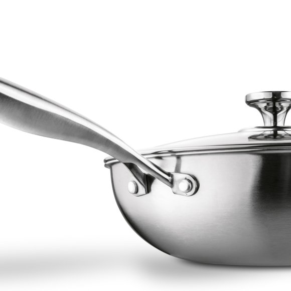 STARKE PRO LINESTA STEEL WOK 30X9 CM Z POKRYWKĄ SREBRNY NIERDZEWNY