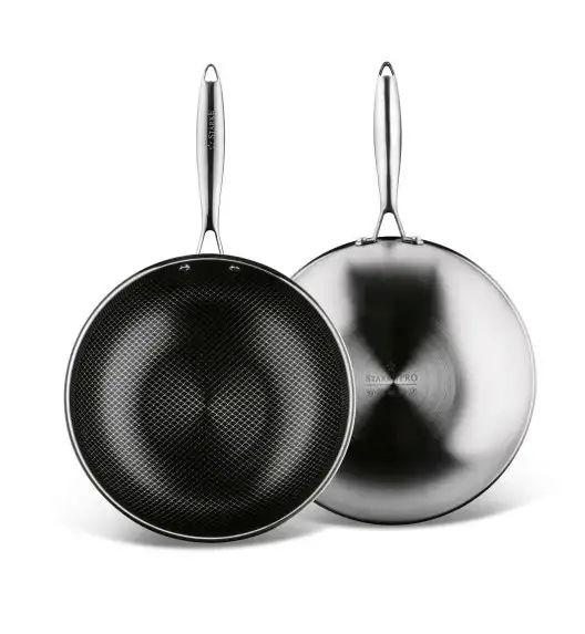 STARKE PRO LINESTA STEEL WOK 30X9 CM Z POKRYWKĄ SREBRNY NIERDZEWNY