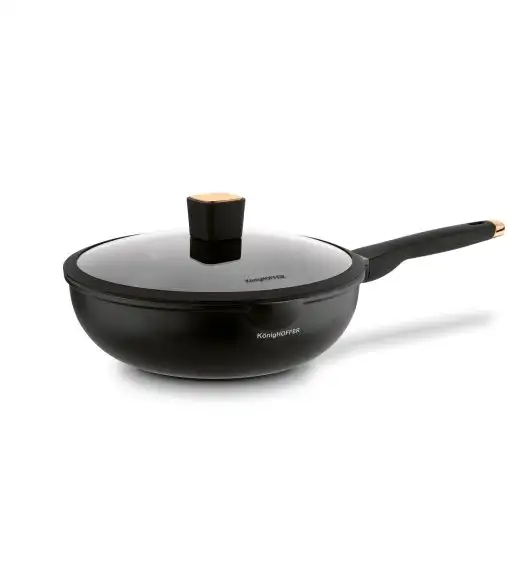 KONIGHOFFER BLACK ROSE PATELNIA WOK 30 CM Z POKRYWKĄ / INDUKCJA