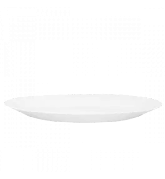 PRIMA DECO CARBO Talerz obiadowy 25 cm / biały / karbowany rant / szkło hartowane