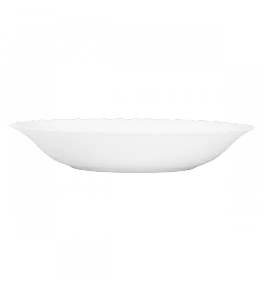 PRIMA DECO CARBO Talerz głęboki do zupy 22 cm / biały / karbowany rant / szkło hartowane