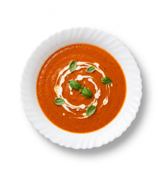 PRIMA DECO CARBO Talerz głęboki do zupy 22 cm / biały / karbowany rant / szkło hartowane