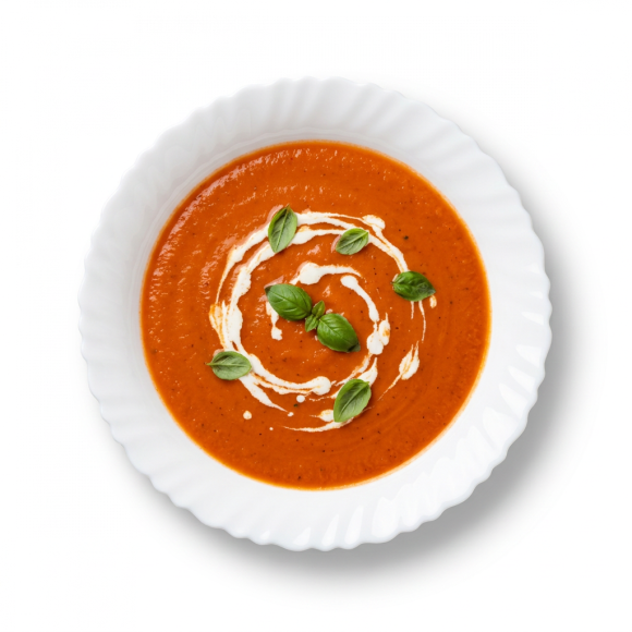 PRIMA DECO CARBO Talerz głęboki do zupy 22 cm / biały / karbowany rant / szkło hartowane