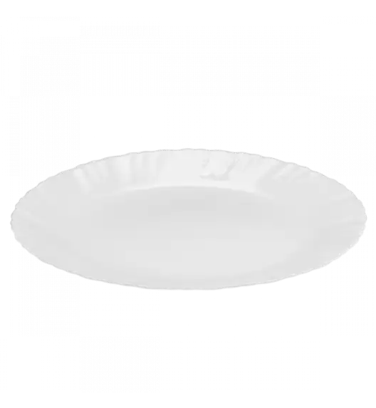 PRIMA DECO CARBO Komplet obiadowy 18 el dla 6 os / biały / karbowany rant / szkło hartowane