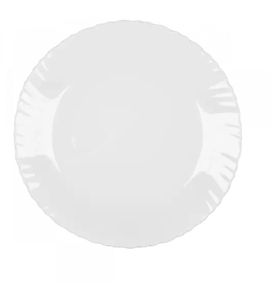 PRIMA DECO CARBO Komplet obiadowy 18 el dla 6 os / biały / karbowany rant / szkło hartowane