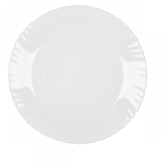 PRIMA DECO CARBO Komplet obiadowy 18 el dla 6 os / biały / karbowany rant / szkło hartowane