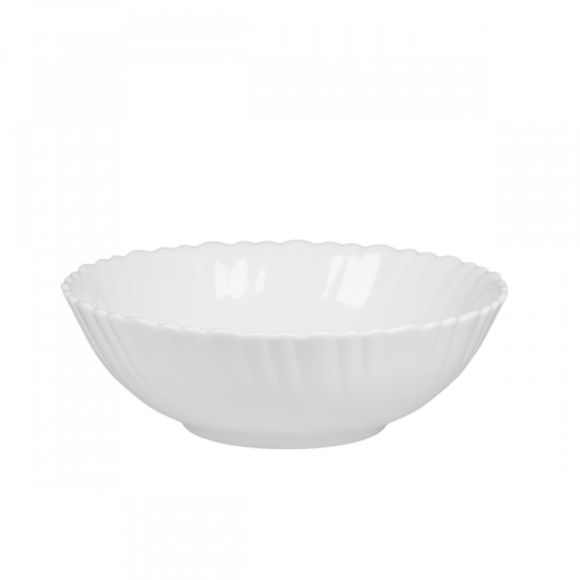 PRIMA DECO CARBO Komplet obiadowy 18 el dla 6 os / biały / karbowany rant / szkło hartowane