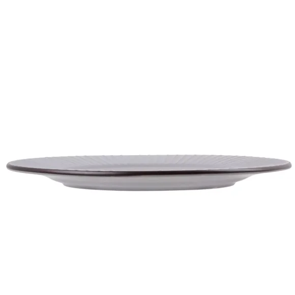 PRIMA DECO BRENTA Komplet obiadowy 18 el dla 6 os / kamionka / szary mat