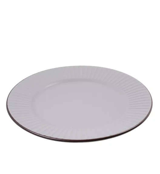 PRIMA DECO BRENTA Komplet obiadowy 18 el dla 6 os / kamionka / szary mat