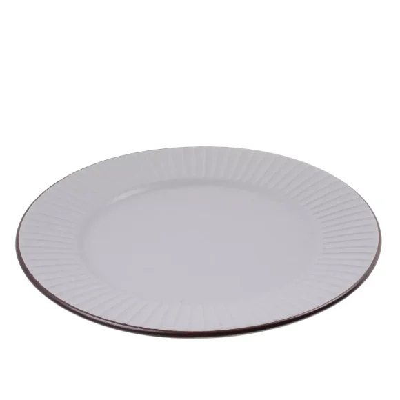 PRIMA DECO BRENTA Komplet obiadowy 18 el dla 6 os / kamionka / szary mat