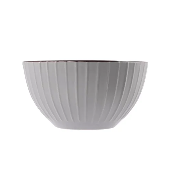 PRIMA DECO BRENTA Komplet obiadowy 18 el dla 6 os / kamionka / szary mat