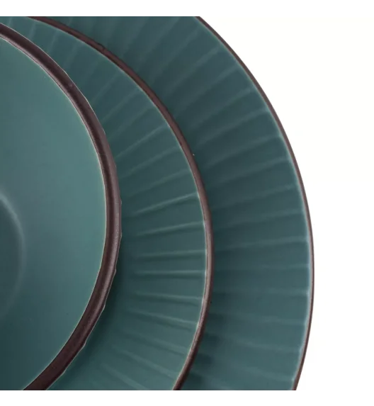 PRIMA DECO BRENTA Komplet obiadowy 18 el dla 6 os / kamionka / morski mat