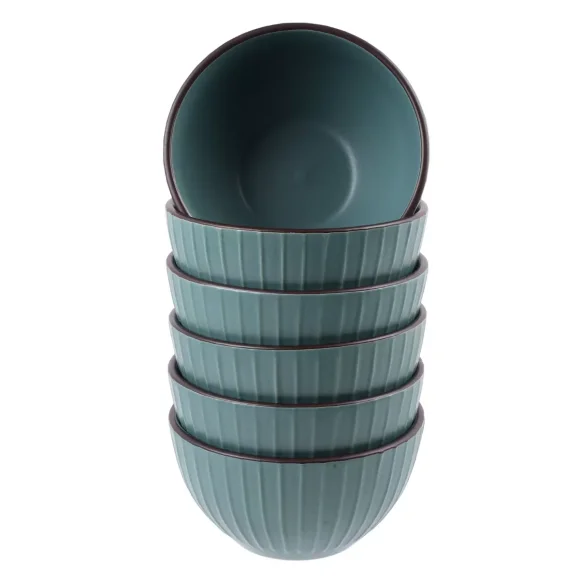 PRIMA DECO BRENTA Komplet obiadowy 18 el dla 6 os / kamionka / morski mat