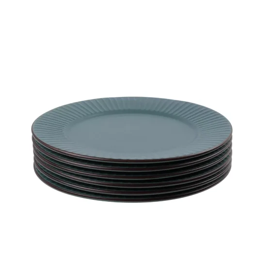 PRIMA DECO BRENTA Komplet obiadowy 18 el dla 6 os / kamionka / morski mat
