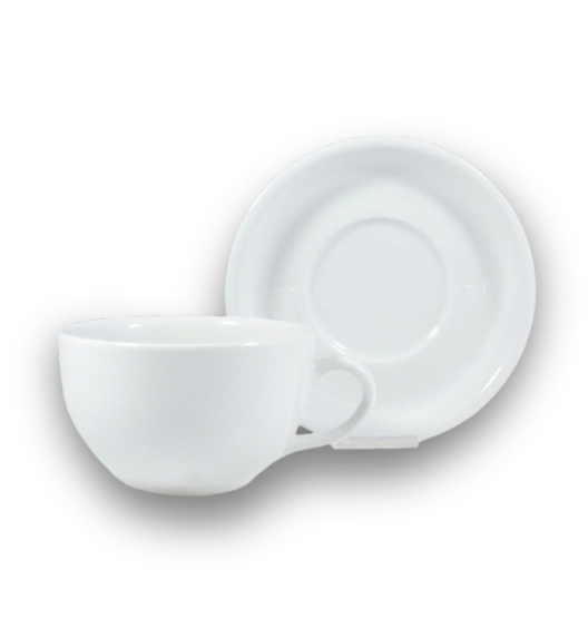 LUBIANA AMERYKA 0107 Filiżanka 350 ml ze spodkiem 16,5 cm / porcelana biała