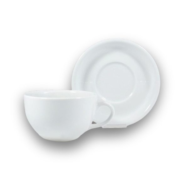LUBIANA AMERYKA 0107 Filiżanka 350 ml ze spodkiem 16,5 cm / porcelana biała
