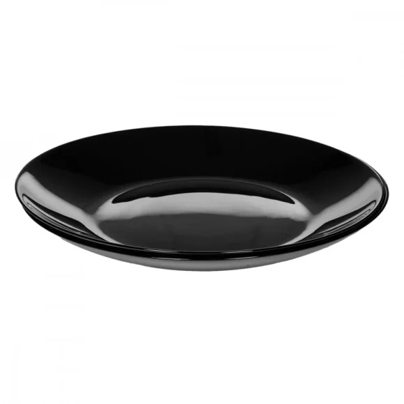 PRIMA DECO CLASSIC Talerz obiadowy 25 cm / czarny / szkło hartowane